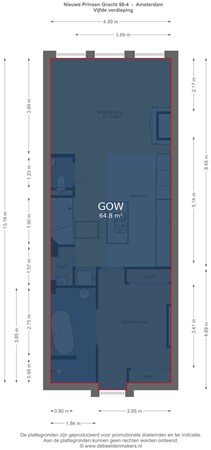 Floorplan - Nieuwe Prinsengracht 98-4, 1018 VW Amsterdam